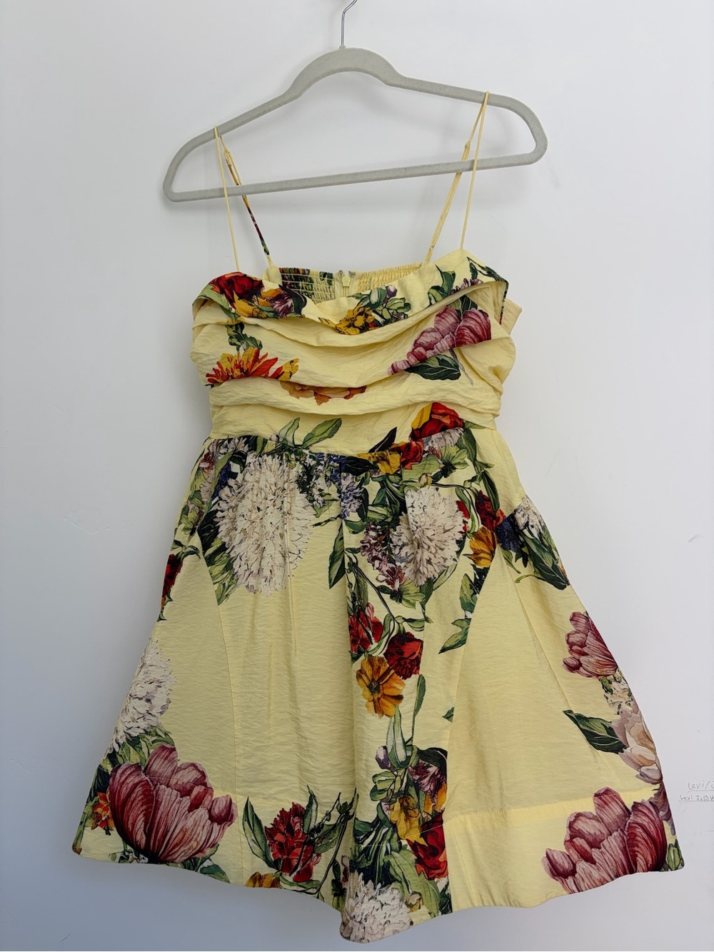 Maeve by Anthropologie Yellow Floral Fit & Flare Mini Dress Size L Petite